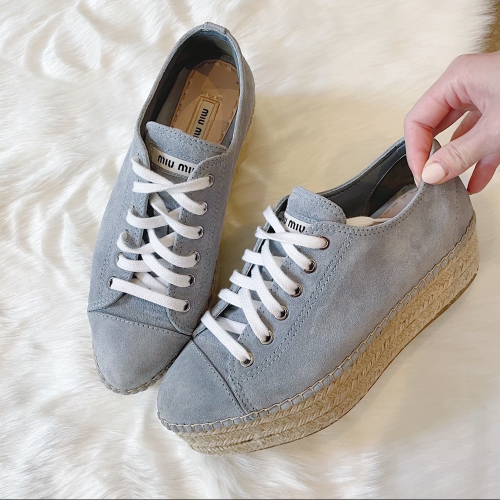 Miu Miu Espadrilles Suede Robin Blue Sheoes